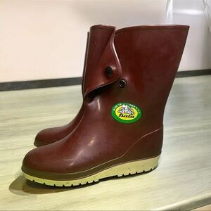 Bata Made In USA Classic Rain Boot Brown Muck Weather Boots Shoes Womens